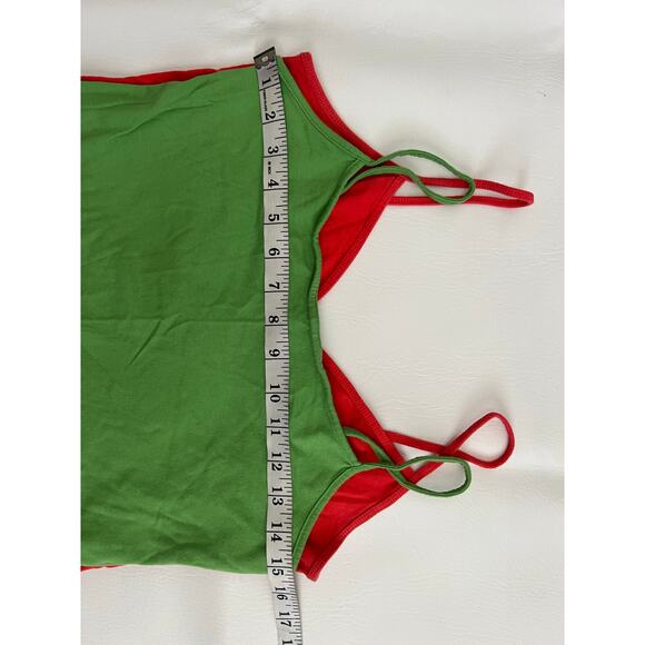 Bundle of 3 retro basic tank tops vibrant colors size M/L Y2K layers - Picture 6 of 11